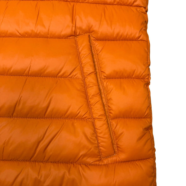 Cole Haan Mens Orange Quilted Puffer Vest With Zip Pockets Lightweight Sz M