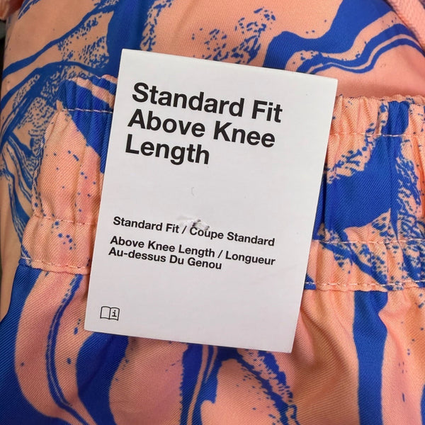 Nike Mens Peach & Blue Swim Trunks Standard Fit Abstract Pattern Size XL