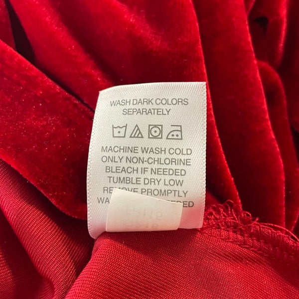Pajamagram Womens Red Velour Long Sleeve Top S Soft Elegant Comfortable New