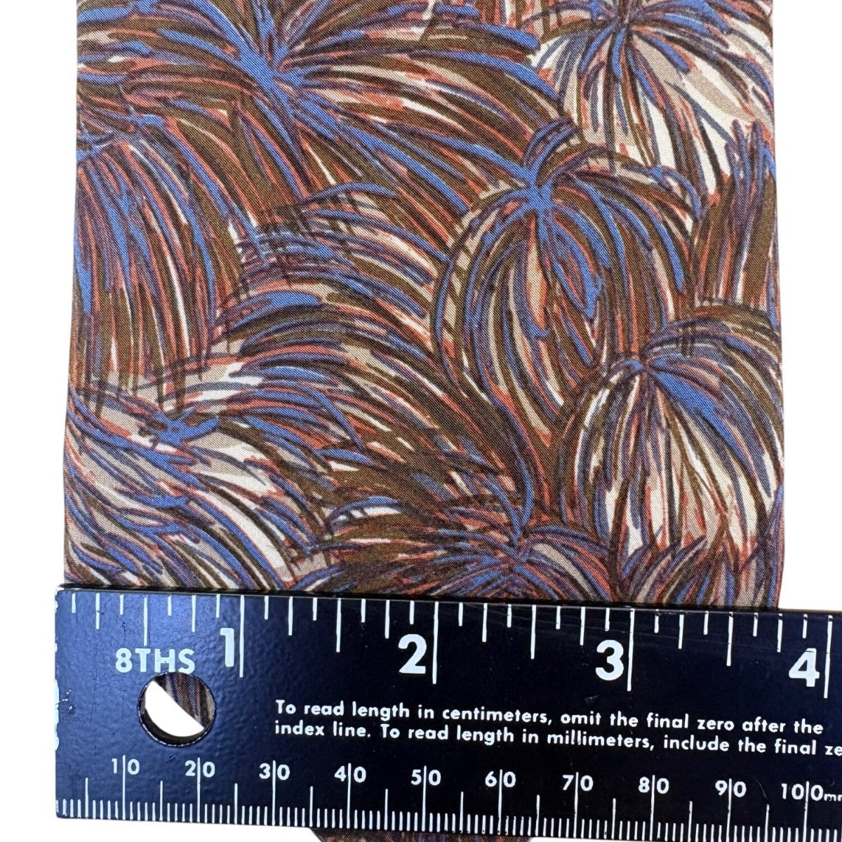 Christian D Mens Brown Blue Feather Print Silk Tie Italy Made USA
