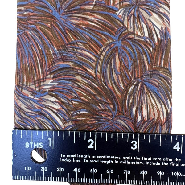 Christian D Mens Brown Blue Feather Print Silk Tie Italy Made USA