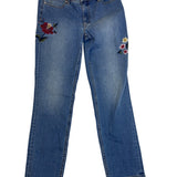 Talbots Women's Blue Medium Wash Embroidered Mid-Rise Jeans Sz 6 - New