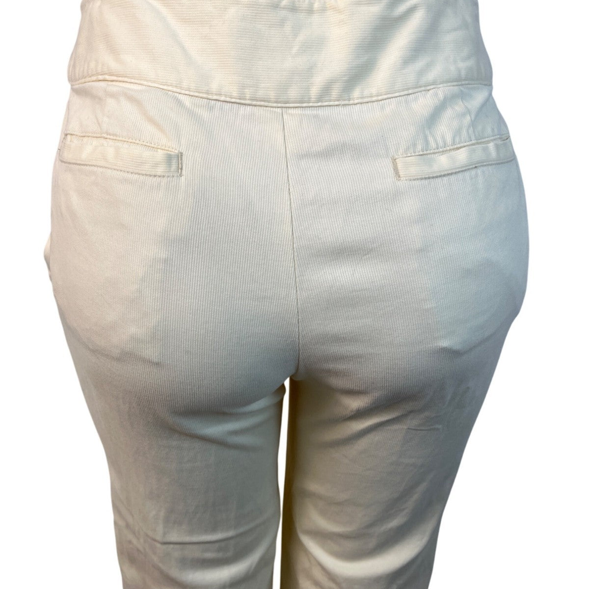 Banana Republic Womens Cream High-Waisted Slim Fit Pants With Hook Sz 6