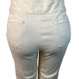 Banana Republic Womens Cream High-Waisted Slim Fit Pants With Hook Sz 6