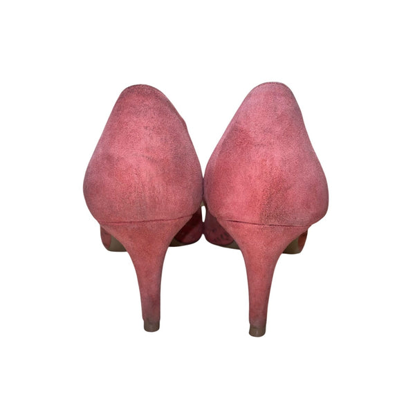 Sole Society Women’s Coral Kid Suede Laser Cut Pointed Toe Gigi Heels Size 7.5