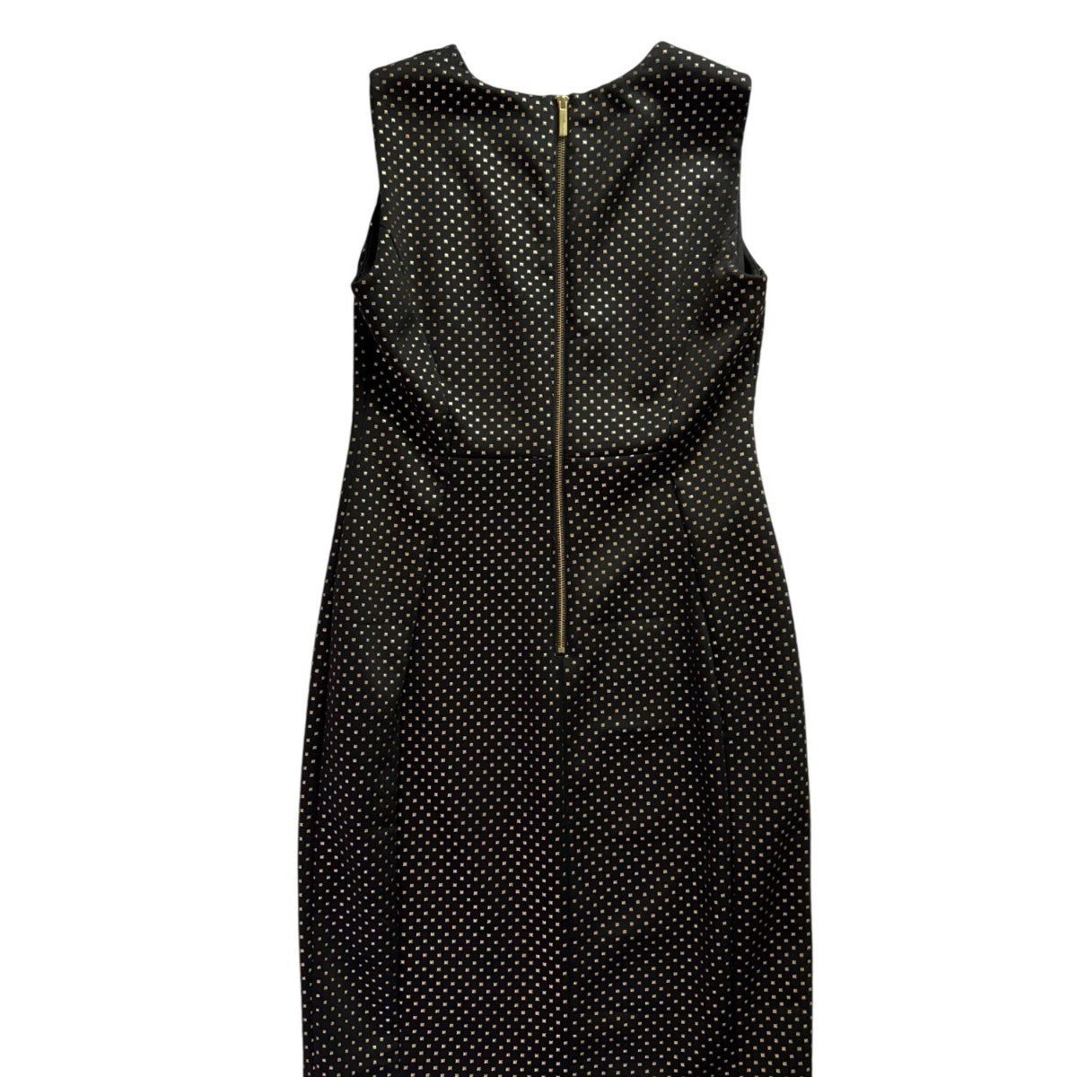Calvin Klein Womens Black & Gold Polka Dot Sheath Dress Size 12