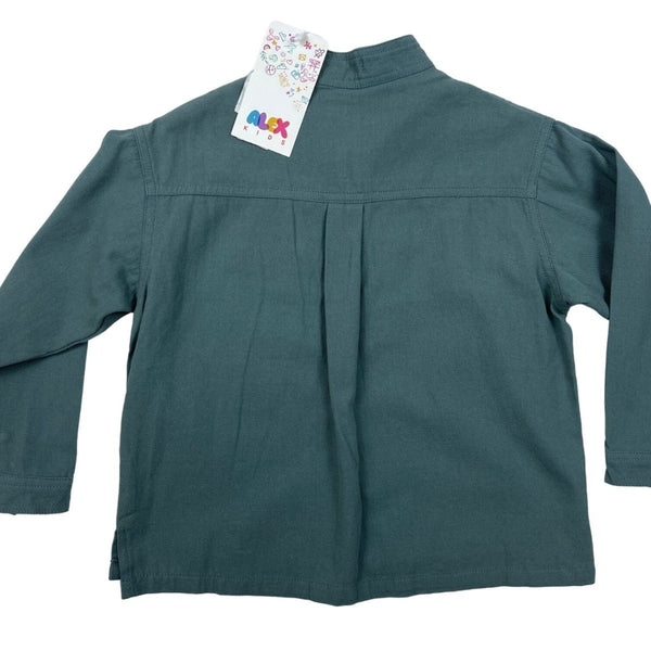 Alex Kids Khaki Long Sleeve Button-Down Shirt Size 122 For 6-7 Yrs New
