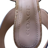 Coach Womens Dusty Gold Beechwood Mandy Met Leather Sandals Block Hell Sz 6B