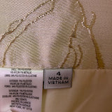 Tahari Womens Ivory Metallic Floral Skirt A-Line Elegant Size 4 