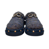 Circus By Sam Edelman Women’s Brown & Blue Faux Wool Cozy Studded Mule Clogs Siz