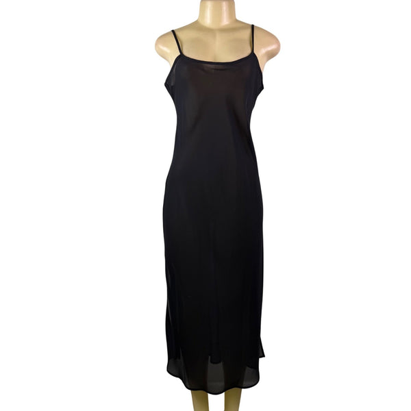 Donna Ricco Womens Black Cap Sleeve Maxi Dress Elegant Design Sz 6