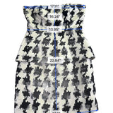 Eliza Miche Womens Black & White Strapless Peplum Dress Houndstooth Printed Sz M