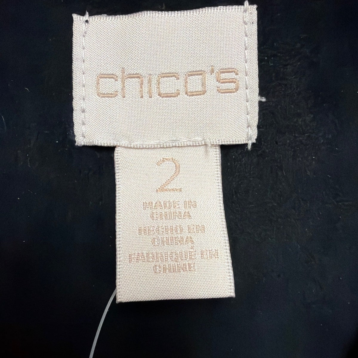 Chicos Womens Black Tassel-Trim Sleeveless Shift Dress Size 2