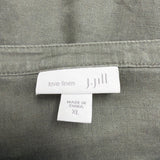J.Jill Womens Green Linen Button-Down Long Sleeve Top Casual Lightweight Size XL
