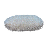 Vintage ADG Women’s White Fringe Beaded Satin Metallic Strap Clutch Bag