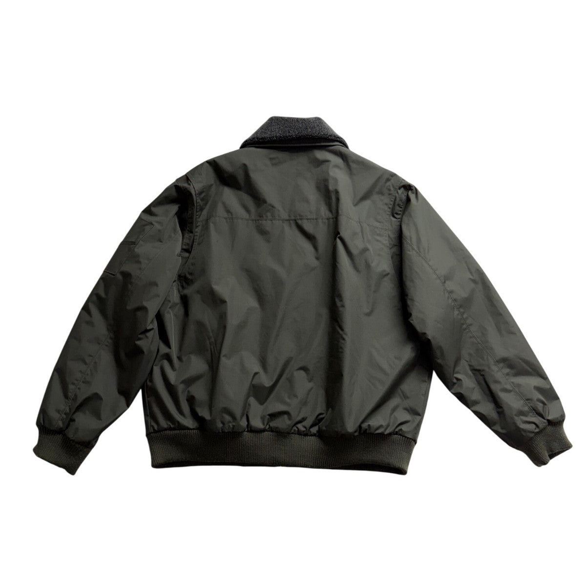 Perry Ellis Portfolio Mens Green Polyester Bomber Jacket Sherpa-Lined Collar Siz