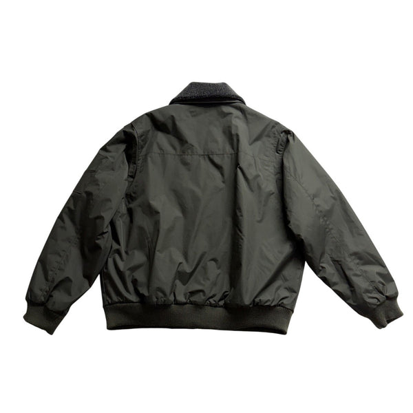 Perry Ellis Portfolio Mens Green Polyester Bomber Jacket Sherpa-Lined Collar Siz