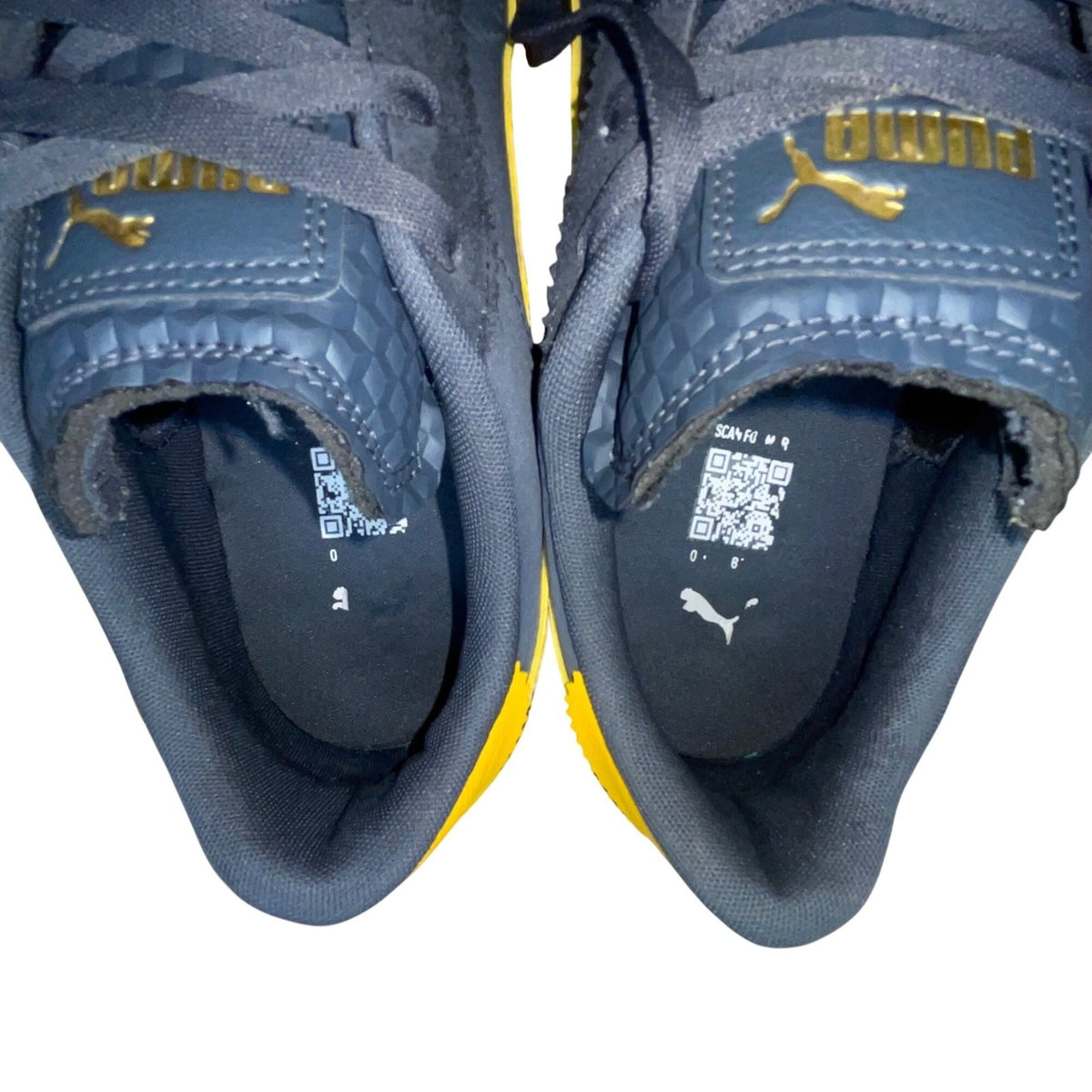Puma Mens Blue & Yellow Suede Lace-Up Club 5v5 Lux OG Sneakers Size 12