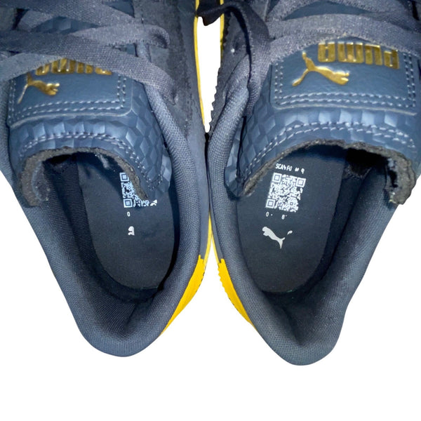 Puma Mens Blue & Yellow Suede Lace-Up Club 5v5 Lux OG Sneakers Size 12