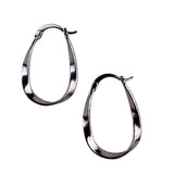 Sterling Silver 925 Women’s Polished Twisted Hoop Earrings Elegant Handcrafted