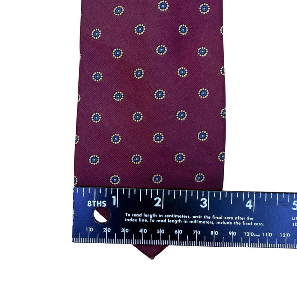 John Ashford Mens Purple Silk Floral Print Tie 3.5" Wide