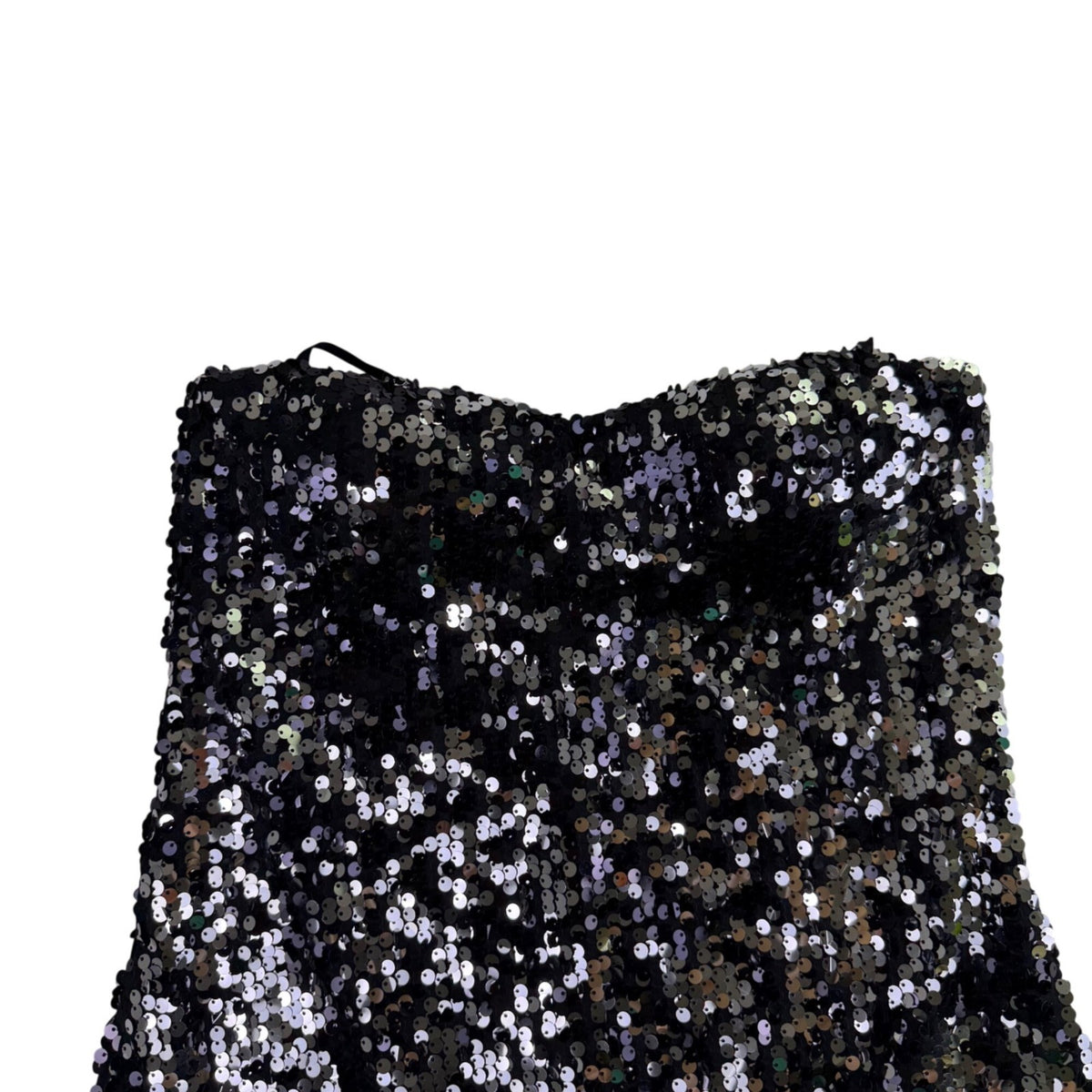 As U Wish Womens Black Sequin Strapless Mini Dress Size M