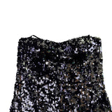 As U Wish Womens Black Sequin Strapless Mini Dress Size M