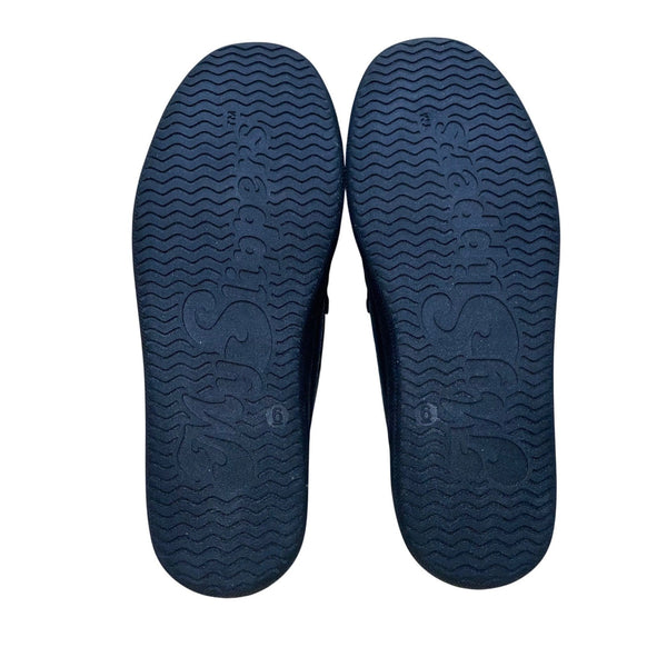 MySlippers Women’s Black Grain Leather Slipper Moccasins Size 6