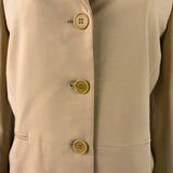 Talbots Womens Beige Wool Blend Grace Fit Blazer Jacket Button-Front Size 8