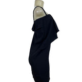 Youdah Womens Black Strapless Ruffled Dress