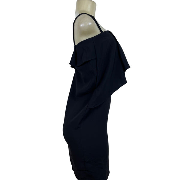 Youdah Womens Black Strapless Ruffled Dress