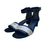 Vince Womens Black Lizard-Embossed Leather Ankle Strap Raine City Sandals Sz 10M