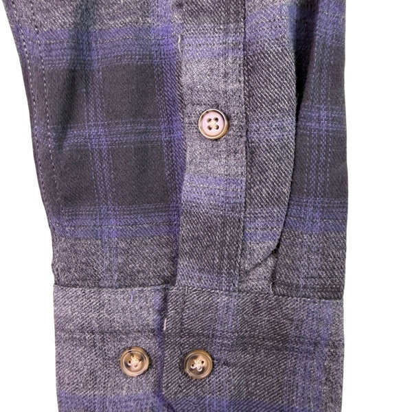 Eight Bells Mens Navy Blue Cotton Plaid Button-Up Long Sleeve Shirt Size L