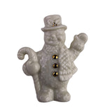 Lenox Holiday Snowman Brooch Pin Ivory Porcelain Gold Collectible