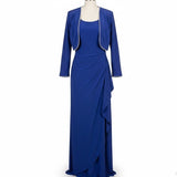 R&M Richards Womens Royal Blue 2-Piece Sleeveless Dress & Jacket Size 10