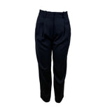 Cos Womens Black Polyester & Wool Blend Pleated High-Waist Trousers Size 2