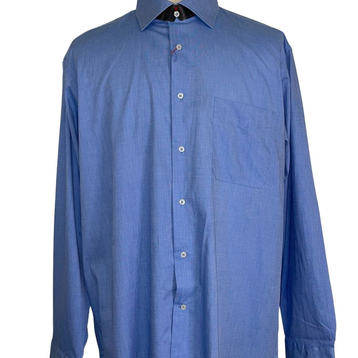 Mens Blue Long Sleeve Button-Up Shirt XXL 100% Cotton New