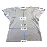 Chicos Womens White Cotton Eyelet Flutter Sleeve Blouse Size 1 US M