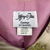 Jwffrey & Dara Womens Cream Satin Floral Jacket & Sleeveless Top Set Size 16