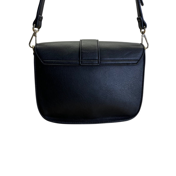 Sole Society Black Faux Leather Adjustable Strap & Snap Closure Crossbody Bag