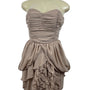 H&M Womens Taupe Strapless Ruffle Dress Size 12 New