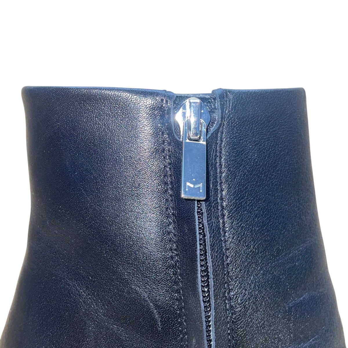 Marc Fisher Women’s Black Leather Block Heel Mlyanara Ankle Booties Size 8.5M