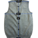 Gray Womens Knit Button-Up Sleeveless Cardigan Vest Recycled Fabric Size M - New