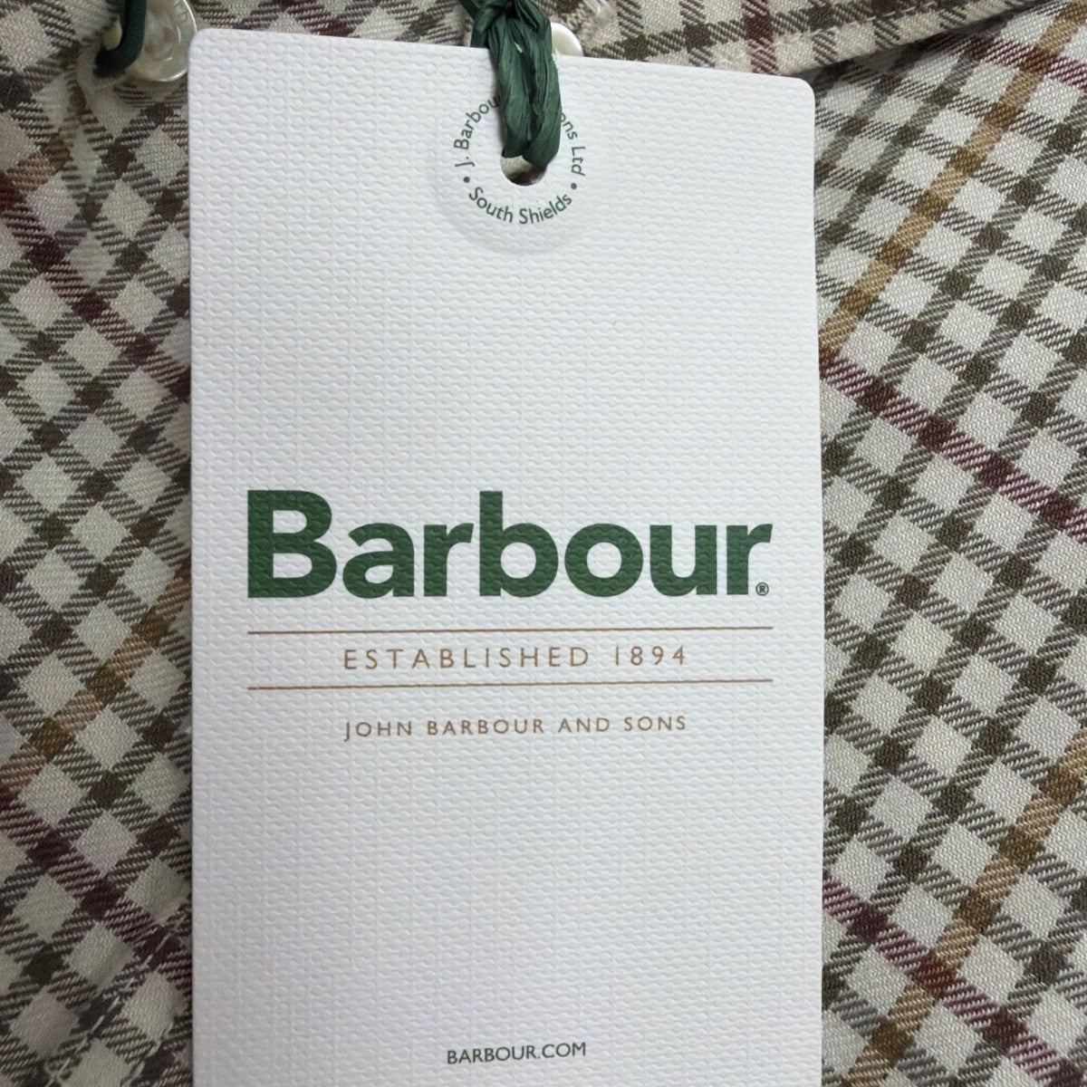 Barbour Mens Brown/Green Checked Shirt Regular Fit Sz XL