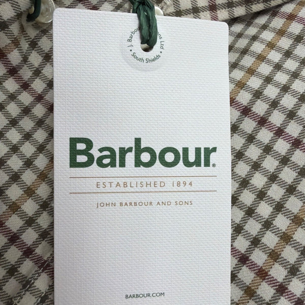 Barbour Mens Brown/Green Checked Shirt Regular Fit Sz XL