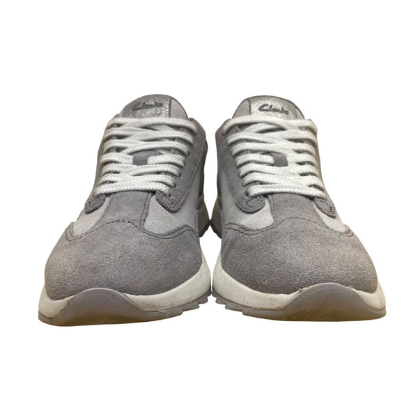 Clarks Women’s Gray Suede With Cushioned Insole Lace-Up Casual Sneakers Size 8