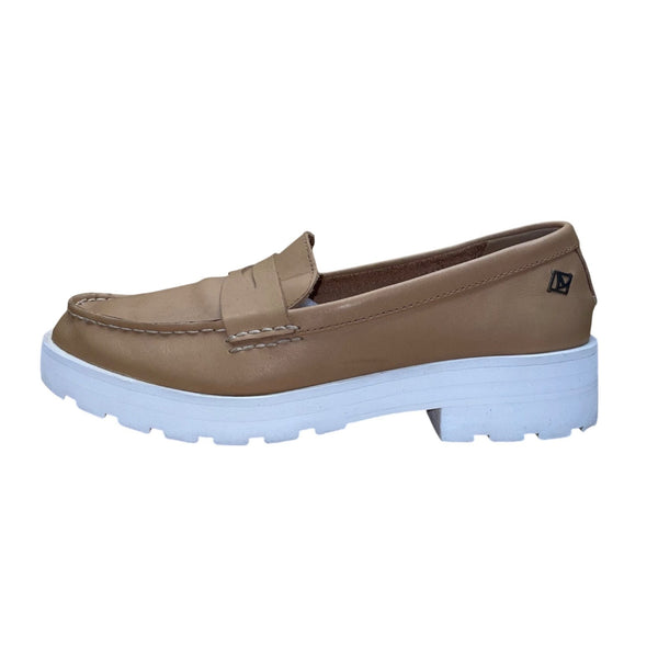 Sperry Women’s Tan Leather Platform Chunky Sole Slip-On Loafers Size 9.5M