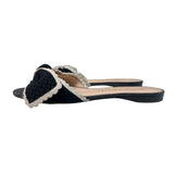 Kate Spade New York Women’s Black Bun Slip On Flat Sandals Sz 9B