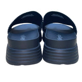 Alegria Women’s Black Textile Arch Support  Platform Slide Sandals Size 37