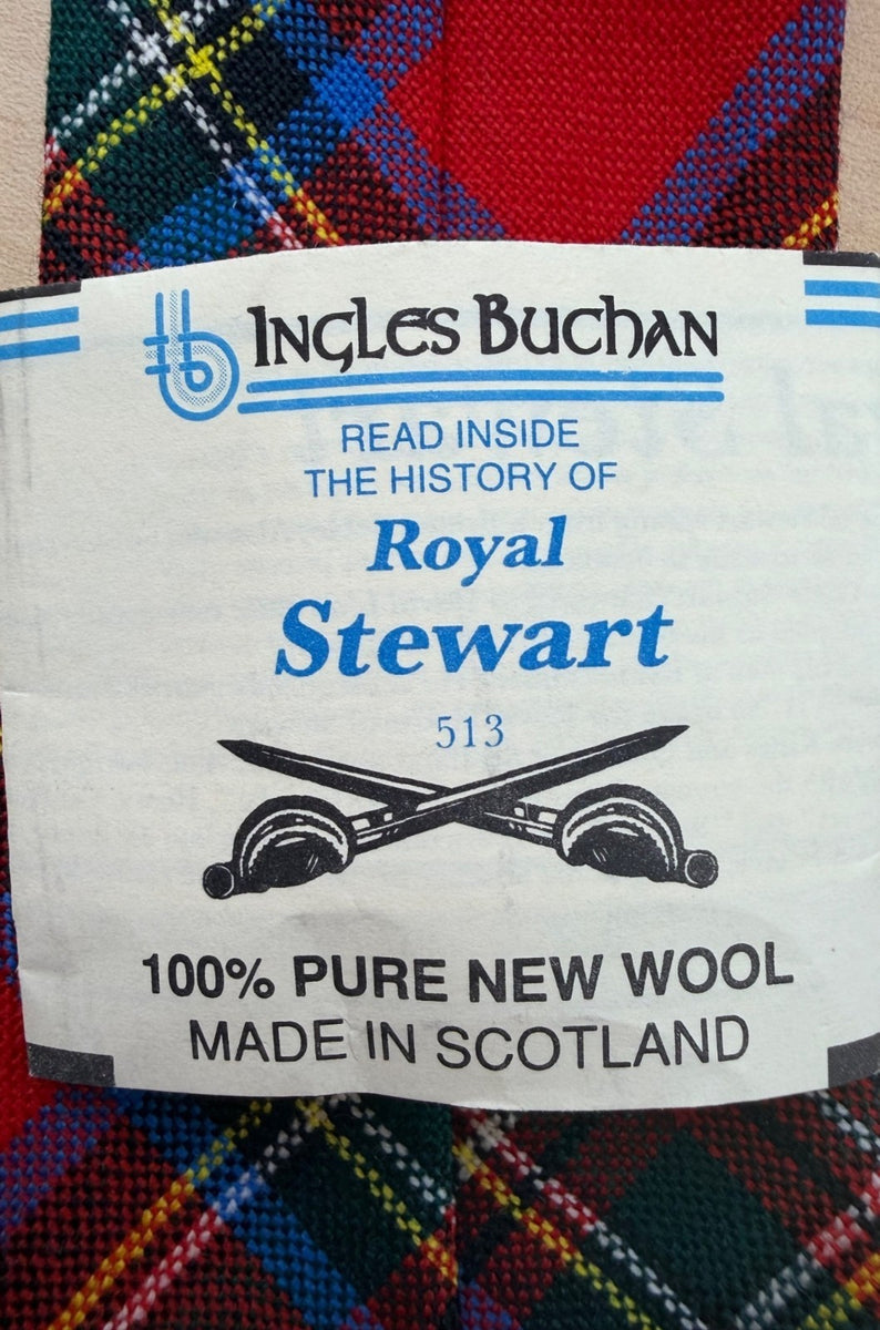 Ingles Buchan Men’s Red Wool Royal Stewart Plaid Necktie Scotland Traditional 3"